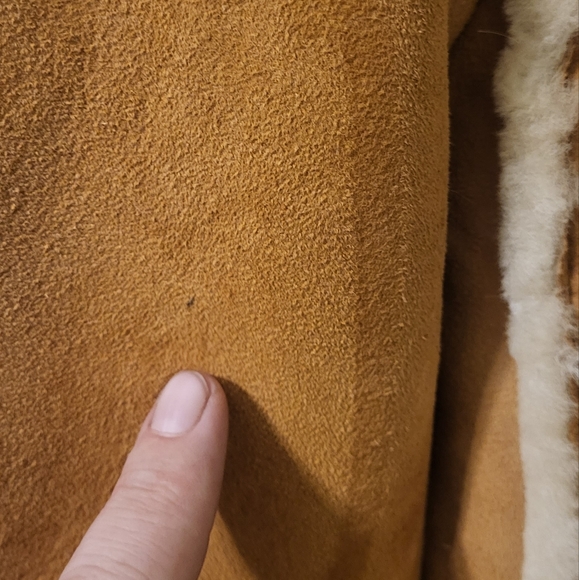 Vintage Women's Chestnut Suede and Cream Shearling Coat Size 16 - Picture 16 of 16